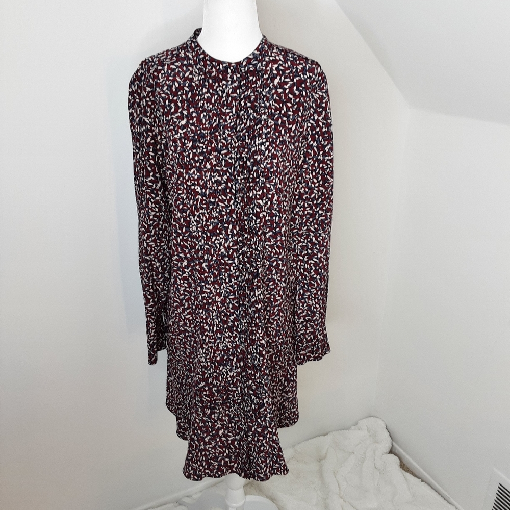 Tory Burch long sleeve silk shirt dress size 6